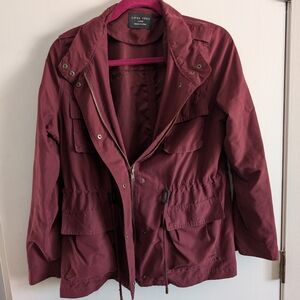 Love Tree Women's Deep Red Utility Jacket